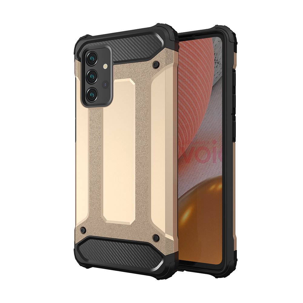 Hybrid Armor Case Tough Rugged Cover for Samsung Galaxy A72 4G golden