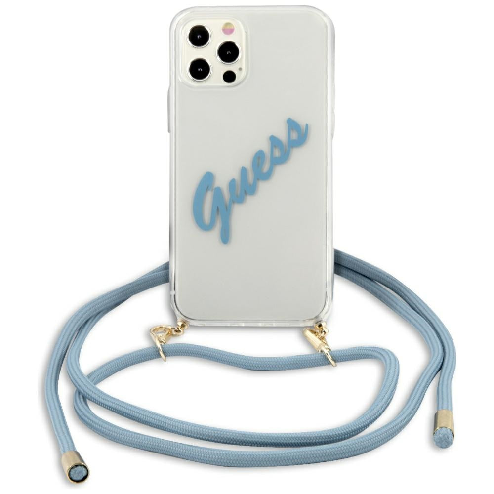 Guess GUHCP12LCRTVSBL iPhone 12 Pro Max 6.7" blue/blue hardcase Script Vintage