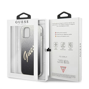 Guess GUHCP12LPCUGLSBK iPhone 12 Pro Max 6.7" black/black hardcase Glitter Gradient Script