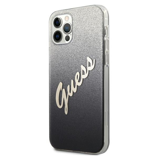Guess GUHCP12MPCUGLSBK iPhone 12/12 Pro 6.1" black/black hardcase Glitter Gradient Script