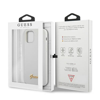 Guess GUHCP12SLSLMGWH iPhone 12 mini 5.4" white/white hardcase Metal Logo Script