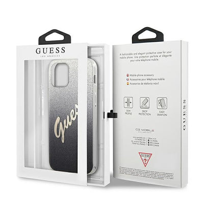 Guess GUHCP12SPCUGLSBK iPhone 12 mini 5.4" black/black hardcase Glitter Gradient Script