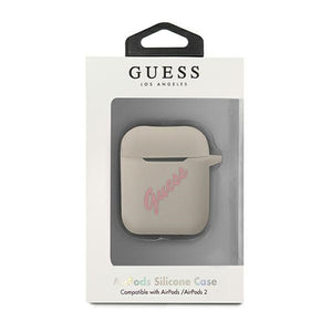 Guess GUACA2LSVSGP AirPods cover gray pink/grey pink Silicone Vintage