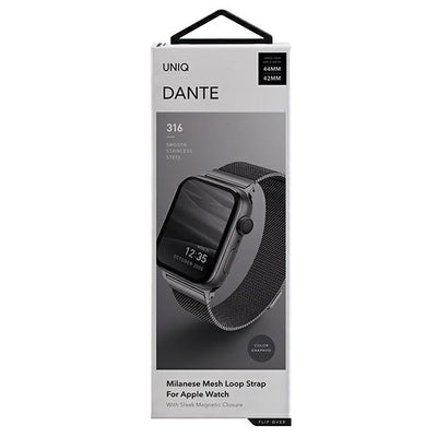 Uniq Dante Stainless Steel strap for Apple Watch 1/2/3/4/5/6/7/8/SE/SE2 42/44/45mm - graphite