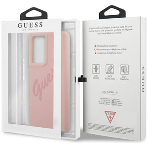 Guess GUHCS21LLSVSPI S21 Ultra G998 pink/pink hardcase Script Vintage