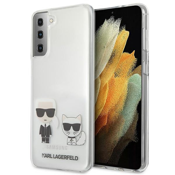 „Karl Lagerfeld Karl&Choupette“ dėklas, skirtas „Samsung Galaxy S21+“ – permatomas