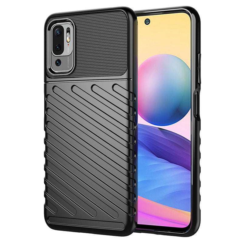 Thunder Case Flexible Tough Rugged Cover TPU Case for Xiaomi Redmi Note 10 5G / Poco M3 Pro black
