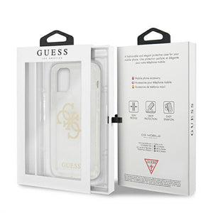 Guess GUHCP12LPCUGL4GTR iPhone 12 Pro Max 6.7" transparent hard case Glitter 4G Big Logo