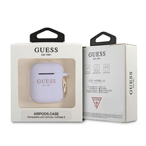 Guess GUA2SGGEU AirPods cover purple/purple Silicone Glitter