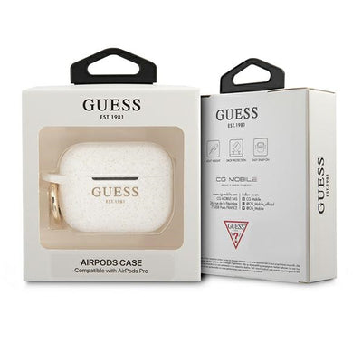 Guess GUAPSGGEH AirPods Pro cover white/white Silicone Glitter