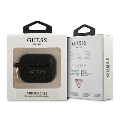Guess Silicone Glitter Case for AirPods Pro - Black