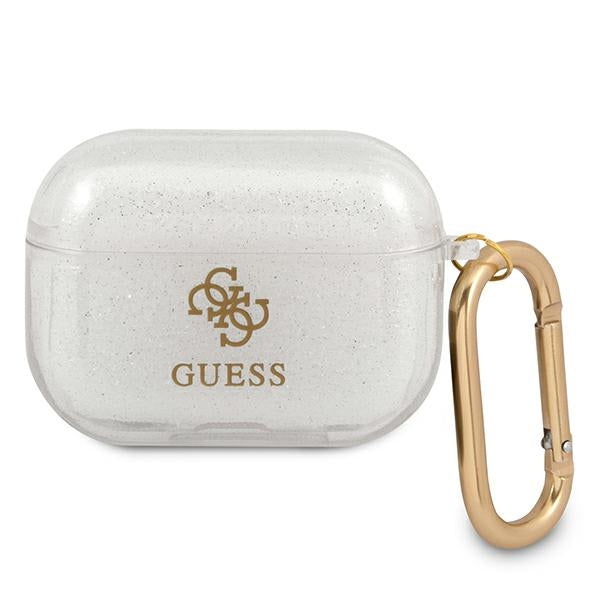 „Guess GUAPUCG4GT“ AirPods Pro dėklas, permatomas, blizgučių kolekcija