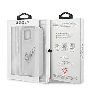 Guess GUHCP12LKTRSVSI iPhone 12 Pro Max 6.7" Transparent hardcase Vintage Script Silver