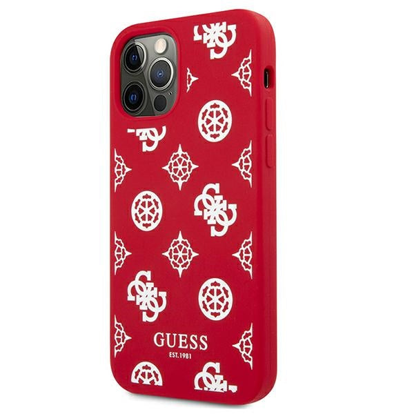 „Guess“ GUHCP12LLSPEWRE iPhone 12 Pro Max 6.7" raudonas/raudonas kietas dėklas „Peony Collection“