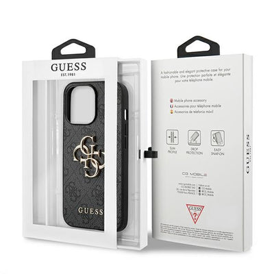 Guess GUHCP13L4GMGGR iPhone 13 Pro / 13 6.1" grey/grey hardcase 4G Big Metal Logo
