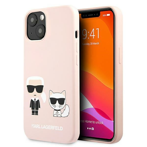 Karl Lagerfeld KLHCP13SSSKCI iPhone 13 mini 5,4" kietas jasno różowy/šviesiai rožinis silikonas Karl & Choupette