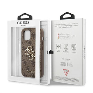 Guess 4G Big Metal Logo Case for iPhone 13 - Brown