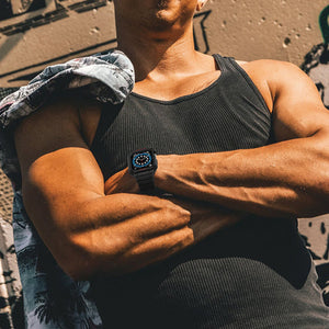 Protect Strap Band for Apple Watch 42/44/45mm Armored Case Strap - Transparent, Rose Gold