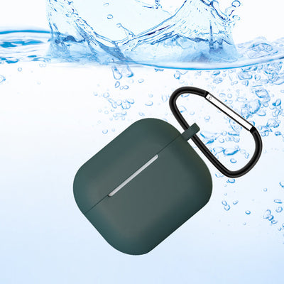 Case for AirPods 3 silicone soft case for headphones + keychain lobster clasp pendant black (case D)