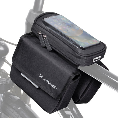 Wozinsky bicycle frame bag, waterproof phone case, 1.5l, black (WBB26BK)