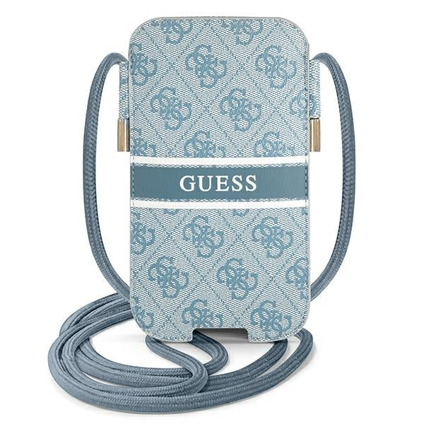„Guess“ rankinė GUPHL4GDBL 6.7" mėlyna/mėlynas kietas dėklas 4G dryžuotas