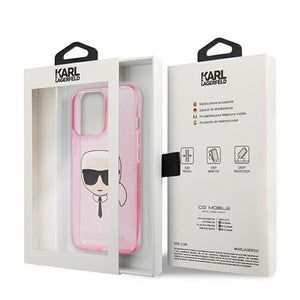 Karl Lagerfeld Glitter Karl's Head Case for iPhone 13 Pro Max - Pink