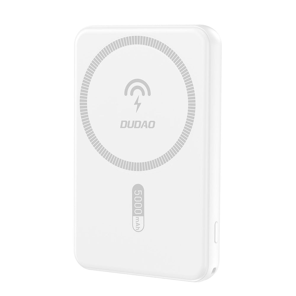 „Dudao K14S“ belaidis USB-A / USB-C / „MagSafe“ nešiojamas įkroviklis, 20 W, 5000 mAh, baltas