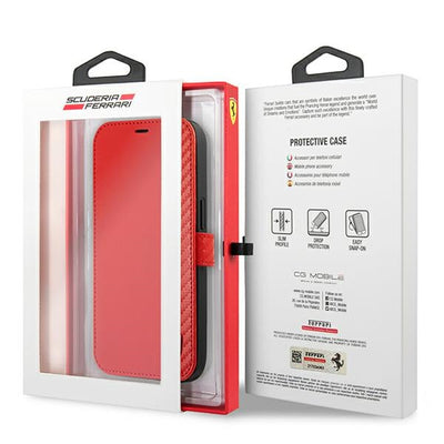 Ferrari FESAXFLBKP13LRE iPhone 13 Pro / 13 6.1" red/red book On Track Carbon Stripe