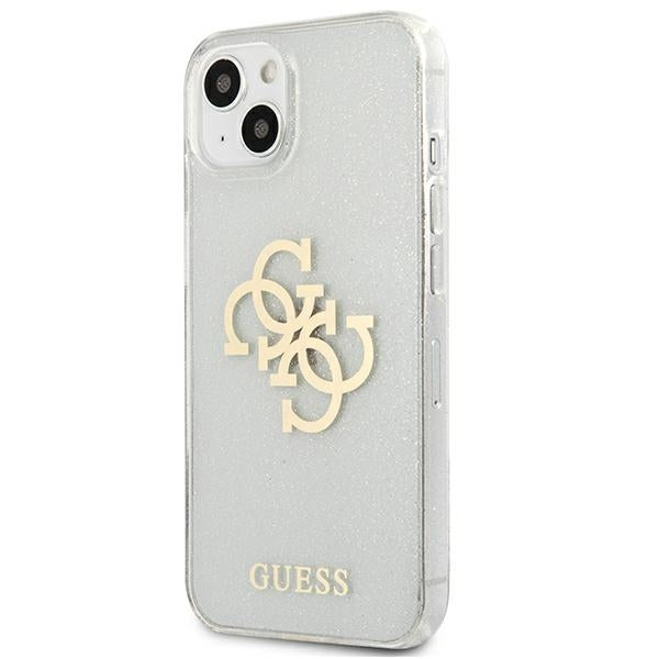 Guess GUHCP13SPCUGL4GTR iPhone 13 mini 5.4" transparent hard case Glitter 4G Big Logo