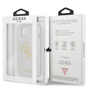 Guess GUHCP13SPCUGL4GTR iPhone 13 mini 5.4" transparent hard case Glitter 4G Big Logo