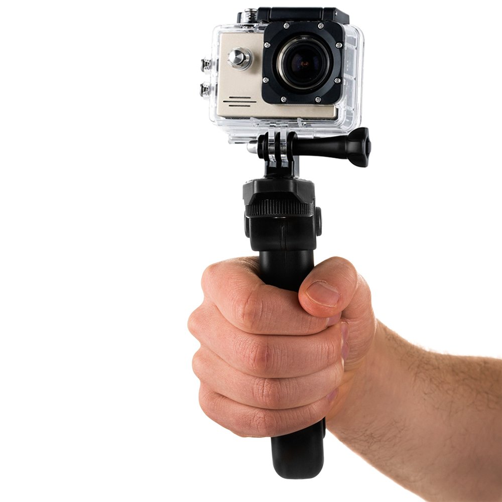 GoPro SJCAM veiksmo kamerų laikiklis su mini trikoju, juodas