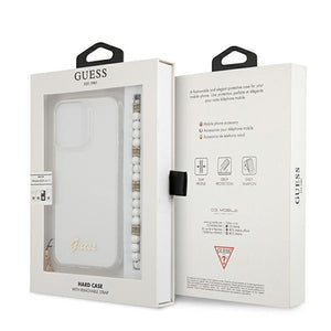 Guess GUHCP13LKPSWH iPhone 13 Pro / 13 6.1" Transparent Hardcase White Pearl