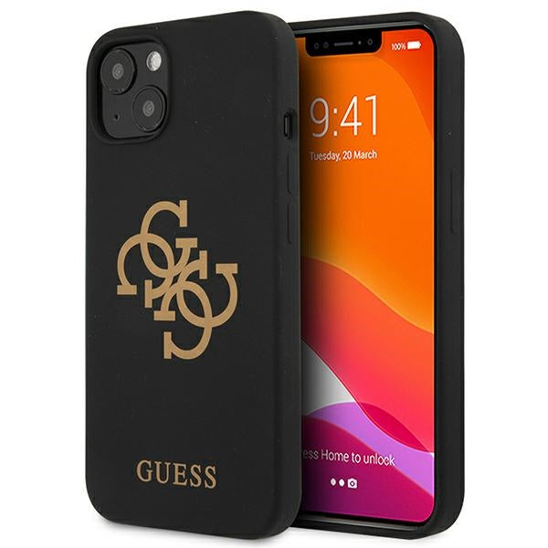 Guess Silicone 4G Logo Case for iPhone 13 - Black