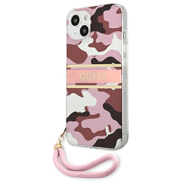 Guess GUHCP13SKCABPI iPhone 13 mini 5.4" pink/pink hardcase Camo Strap Collection