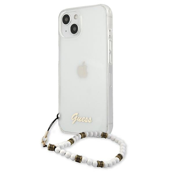 Guess GUHCP13SKPSWH iPhone 13 mini 5.4" Transparent hardcase White Pearl