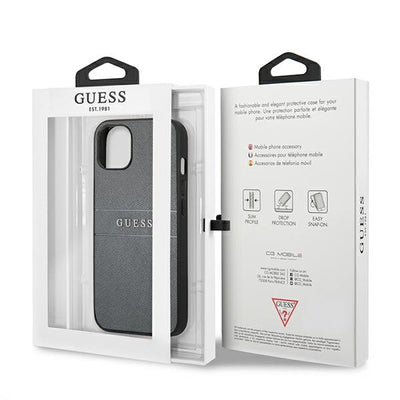 Guess GUHCP13SPSASBGR iPhone 13 mini 5.4" grey/grey Saffiano Strap