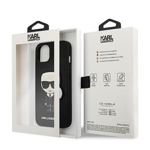 Karl Lagerfeld Saffiano Ikonik Karl's Patch Case for iPhone 13 mini - Black