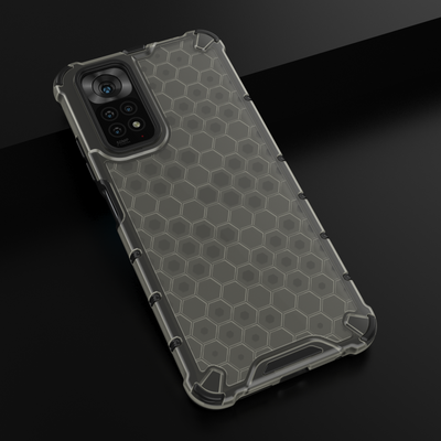 Honeycomb case armored cover with a gel frame for Xiaomi Redmi Note 11S / Note 11 black