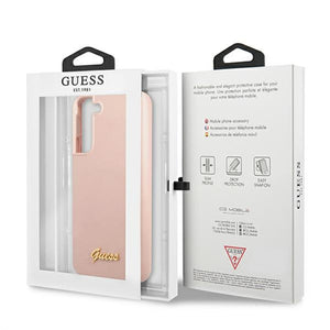 Guess GUHCS22MLSLMGPP S22+ S906 pink/pink hardcase Silicone Script Metal Logo