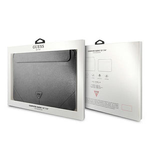 Guess Saffiano Triangle Logo case for a 14" laptop - silver