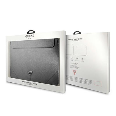 Guess Saffiano Triangle Logo case for a 14" laptop - silver