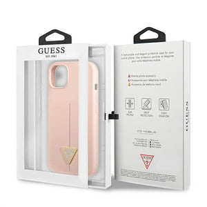 Guess GUHCP13SSLTGP iPhone 13 mini 5.4" pink/pink hardcase Silicone Triangle