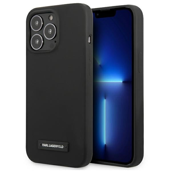 Karl Lagerfeld Silicone Plaque Case for iPhone 13 Pro / iPhone 13 - Black