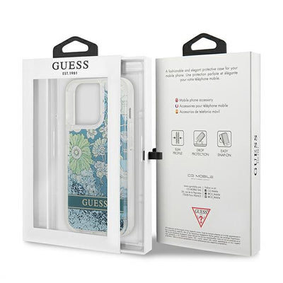 Guess GUHCP13LLFLSN iPhone 13 Pro / 13 6.1" green/green hardcase Flower Liquid Glitter