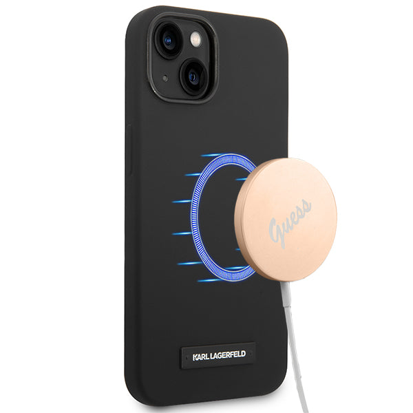 Karl Lagerfeld KLHMP14MSLMP1K iPhone 14 Plus 6.7 "hardcase black / black Silicone Plaque Magsafe