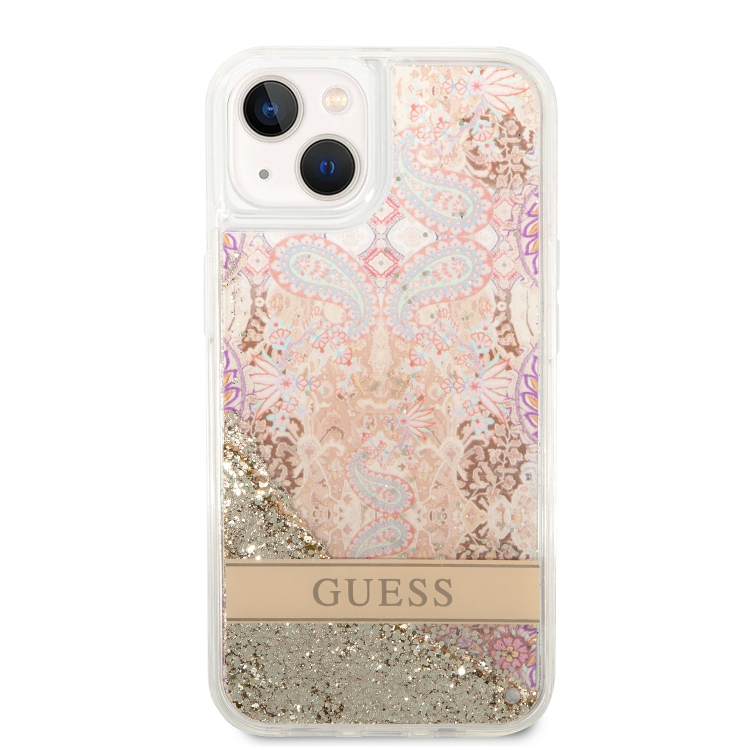 Guess GUHCP14MLFLSD iPhone 14 Plus 6.7" gold/gold hardcase Paisley Liquid Glitter
