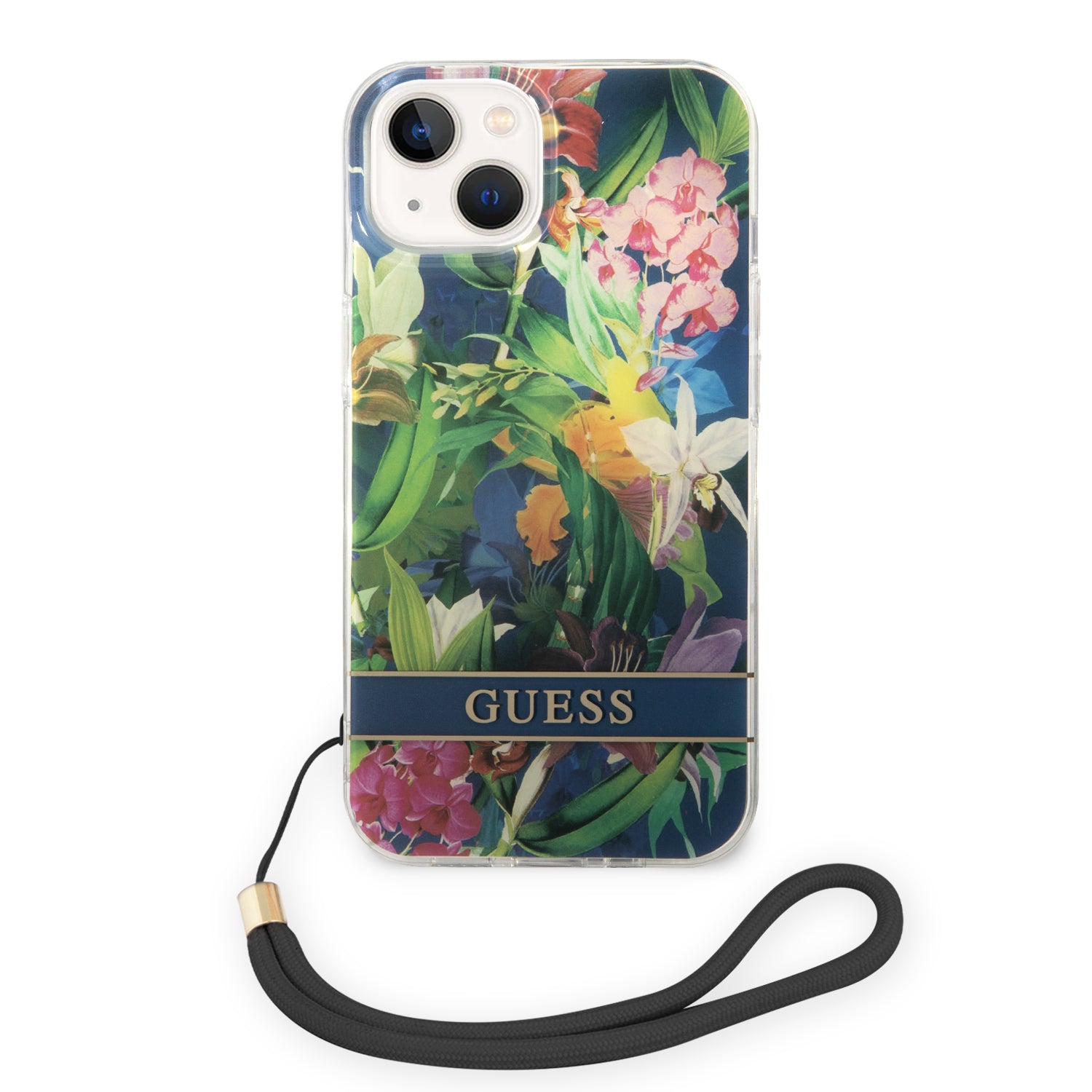 Guess GUOHCP14MHFLSB iPhone 14 Plus 6.7 "blue / blue hardcase Flower Strap