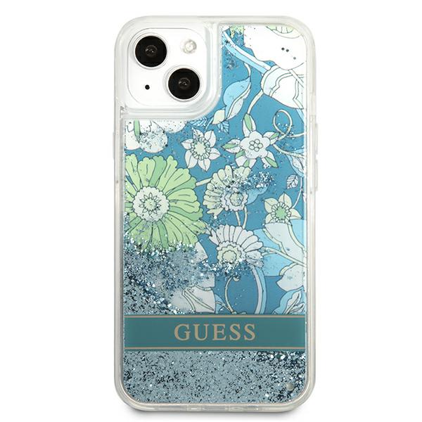 Guess GUHCP13SLFLSN iPhone 13 mini 5.4" green/green hardcase Flower Liquid Glitter