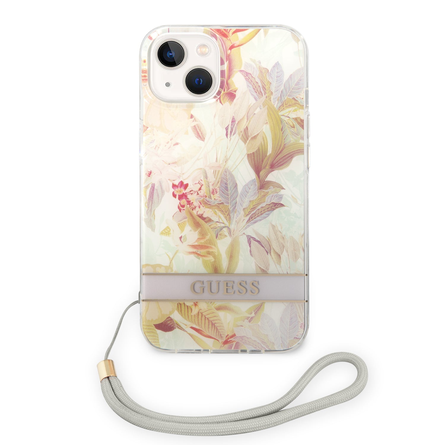 Guess GUOHCP14MHFLSU iPhone 14 Plus 6.7 "purple / purple hardcase Flower Strap