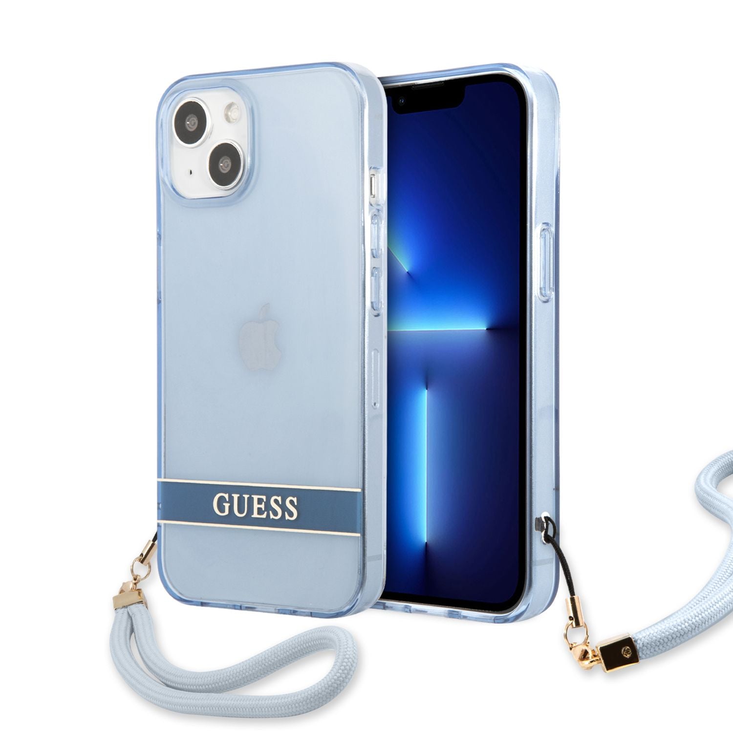 Guess GUHCP13SHTSGSB iPhone 13 mini 5,4 "blue / blue hardcase Translucent Stap